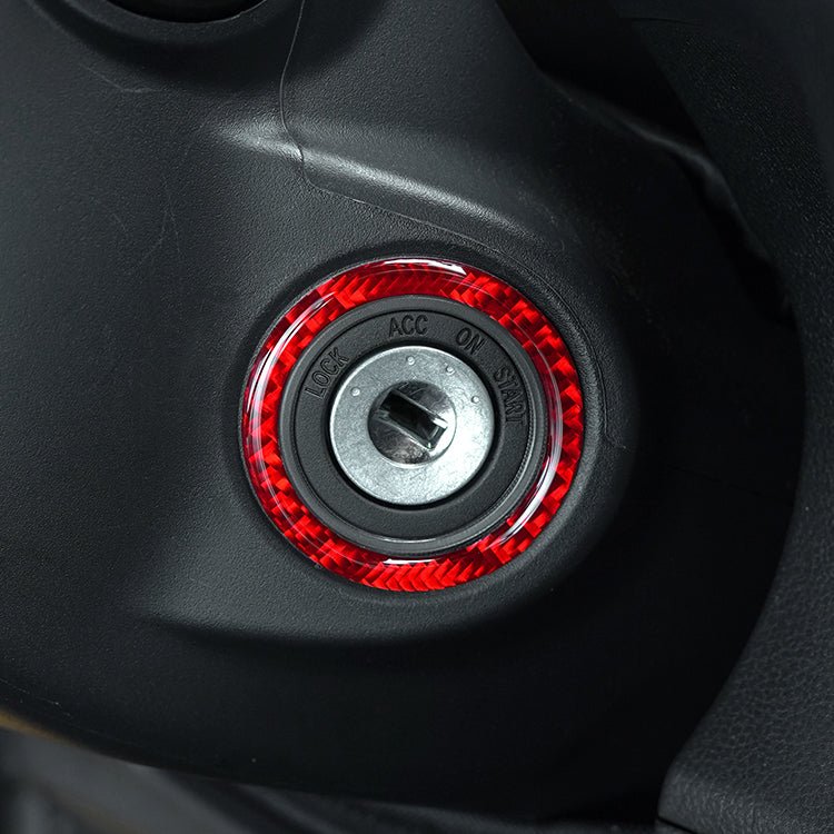 JDMuscle [WRX 22-25] Cubierta de marco de llave de encendido de fibra de carbono serie P&amp;S (1 pieza) | Fibra de carbono negra/fibra de carbono roja