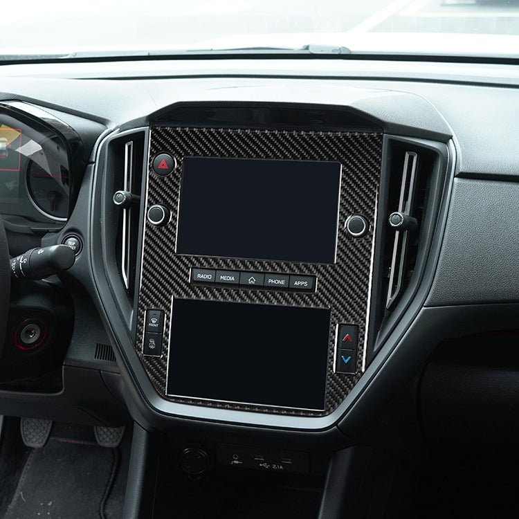 JDMuscle [22-25 WRX] P&S Series Carbon Fiber Infotainment Screen Trim Cover | Black Carbon Fiber/ Red Carbon Fiber