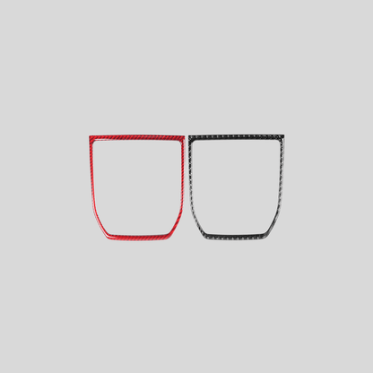 JDMuscle [Moldura de palanca de cambios MT de fibra de carbono para WRX 22-25 | Fibra de carbono negra/fibra de carbono roja]