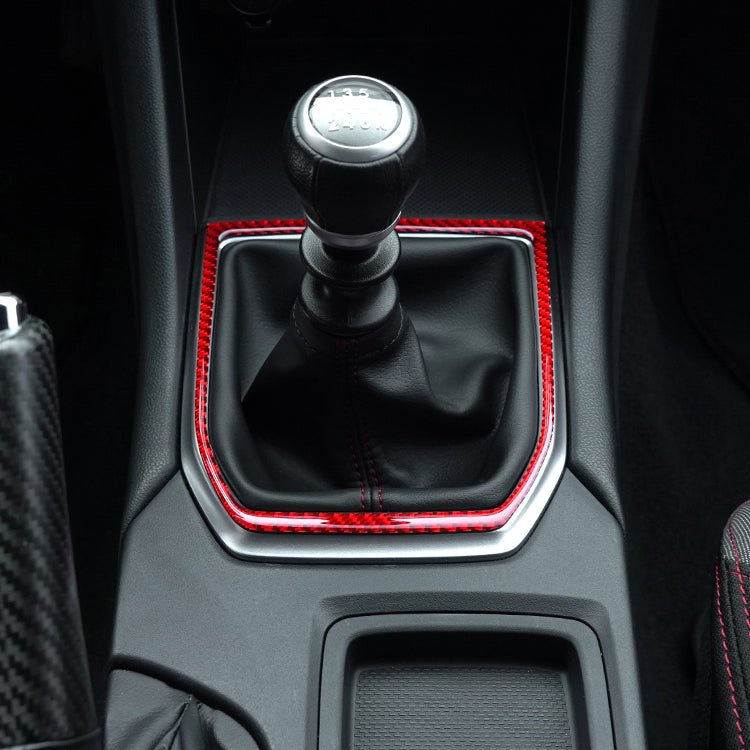 JDMuscle [Moldura de palanca de cambios MT de fibra de carbono para WRX 22-25 | Fibra de carbono negra/fibra de carbono roja]