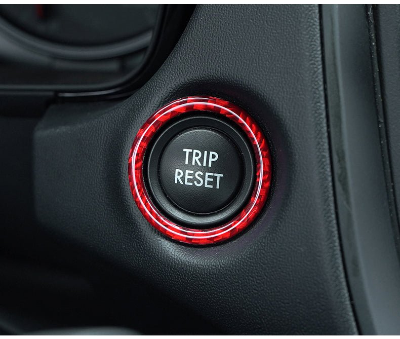 JDMuscle [22-25 WRX] P&S Series Carbon Fiber Trip Reset Button Frame Cover 1 PC | Black Carbon Fiber/ Red Carbon Fiber