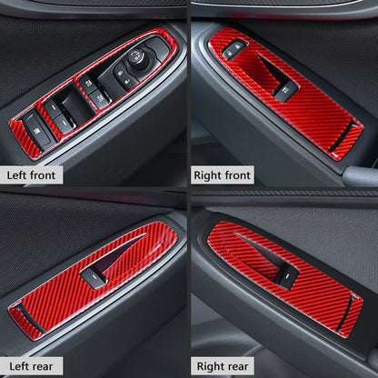 JDMuscle Carbon Fiber Window Switch Trim Covers 4 PC (2022-2025 Subaru WRX)