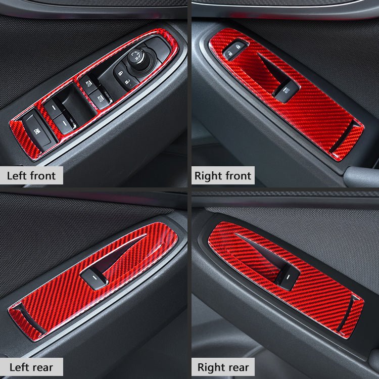 JDMuscle Carbon Fiber Window Switch Trim Covers 4 PC (2022-2025 Subaru WRX)