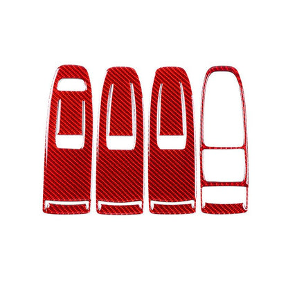 JDMuscle Carbon Fiber Window Switch Trim Covers 4 PC (2022-2025 Subaru WRX)