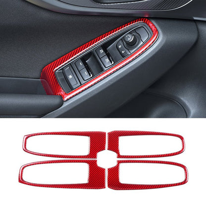 JDMuscle [22-25 WRX] Carbon Fiber Window Switch Trim Covers 4 PC