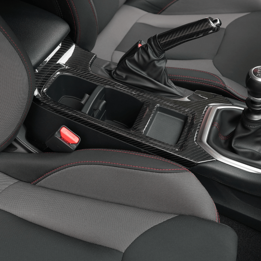 JDMuscle Tanso Dry Carbon Fiber Cup Holder Trim Cover (Subaru 2022-2025 WRX)