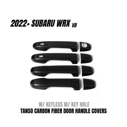 JDMuscle Tanso Dry Carbon Fiber Door Handle Covers w/ Gloss Finish (2022-2025 WRX)