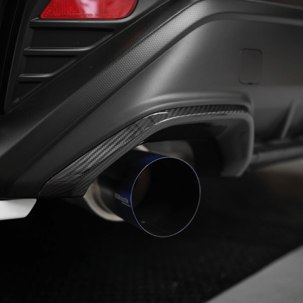 JDMuscle [22-25 WRX] Tanso Dry Carbon Fiber Exhaust Finisher Trim Covers w/ Gloss Finish