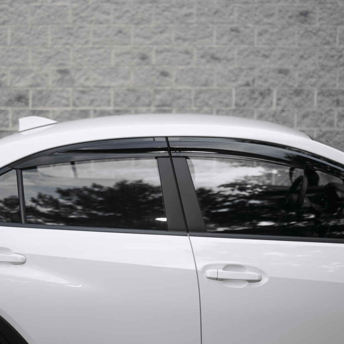 JDMuscle V1 Rain Guards / Window Visors-Acrylic/Carbon Fiber (2022-2025 Subaru WRX)