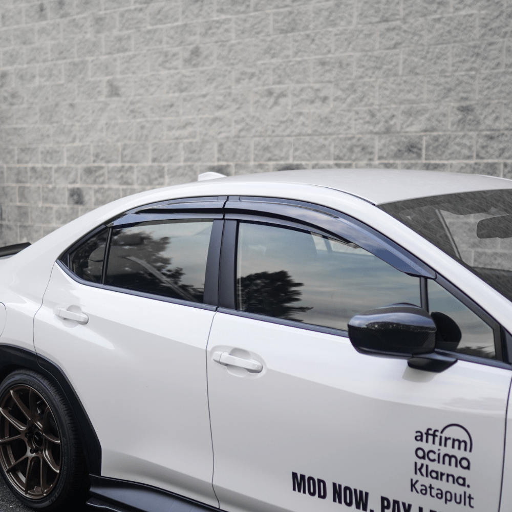 JDMuscle V1 Rain Guards / Window Visors-Acrylic/Carbon Fiber (2022-2025 Subaru WRX)