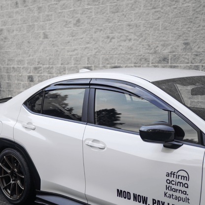 JDMuscle V1 Rain Guards / Window Visors-Acrylic/Carbon Fiber (2022-2025 Subaru WRX)