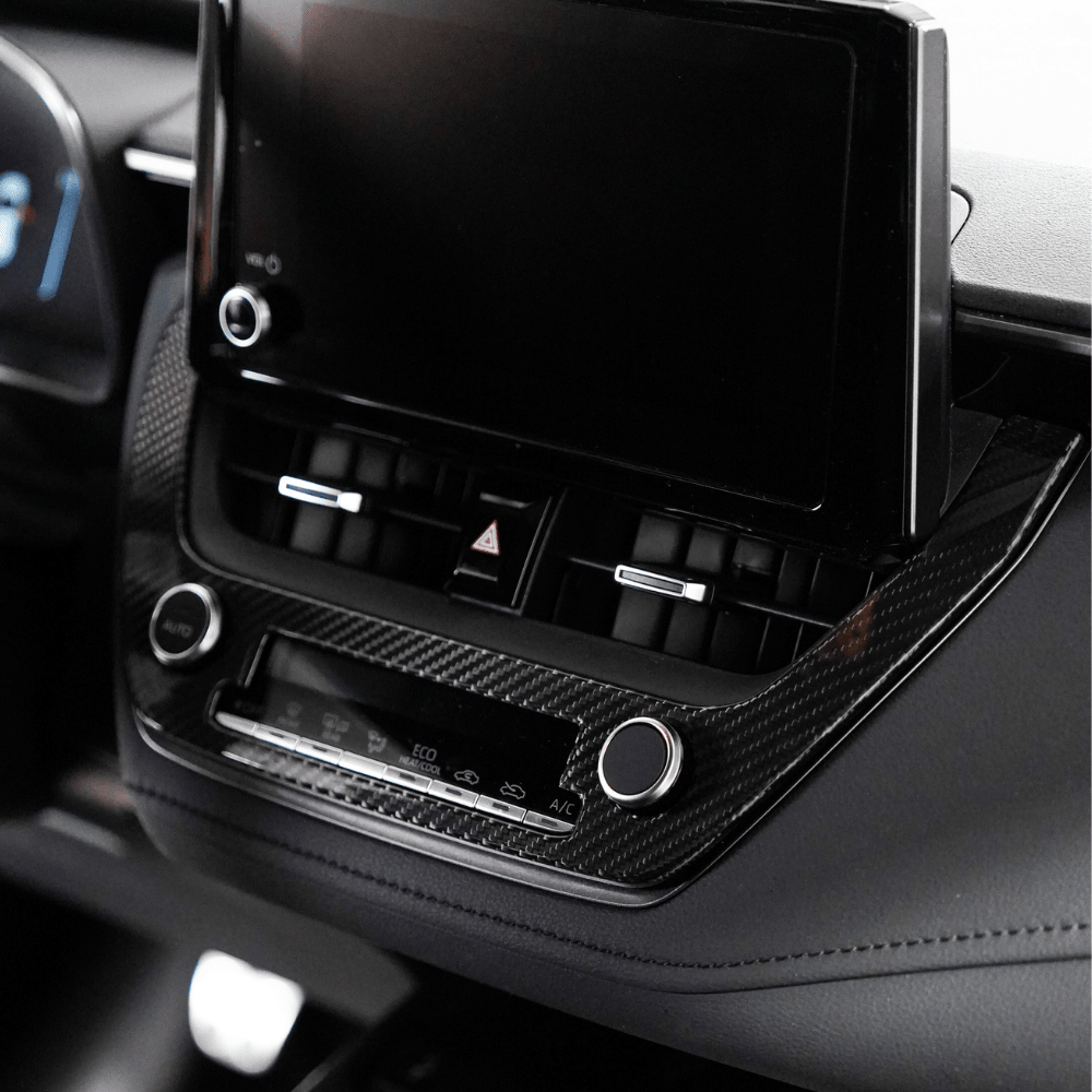 JDMuscle [Toyota GR Corolla 23-24*] Cubierta de fibra de carbono para el panel central del aire acondicionado