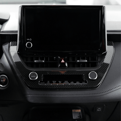 JDMuscle [Toyota GR Corolla 23-24*] Cubierta de fibra de carbono para el panel central del aire acondicionado