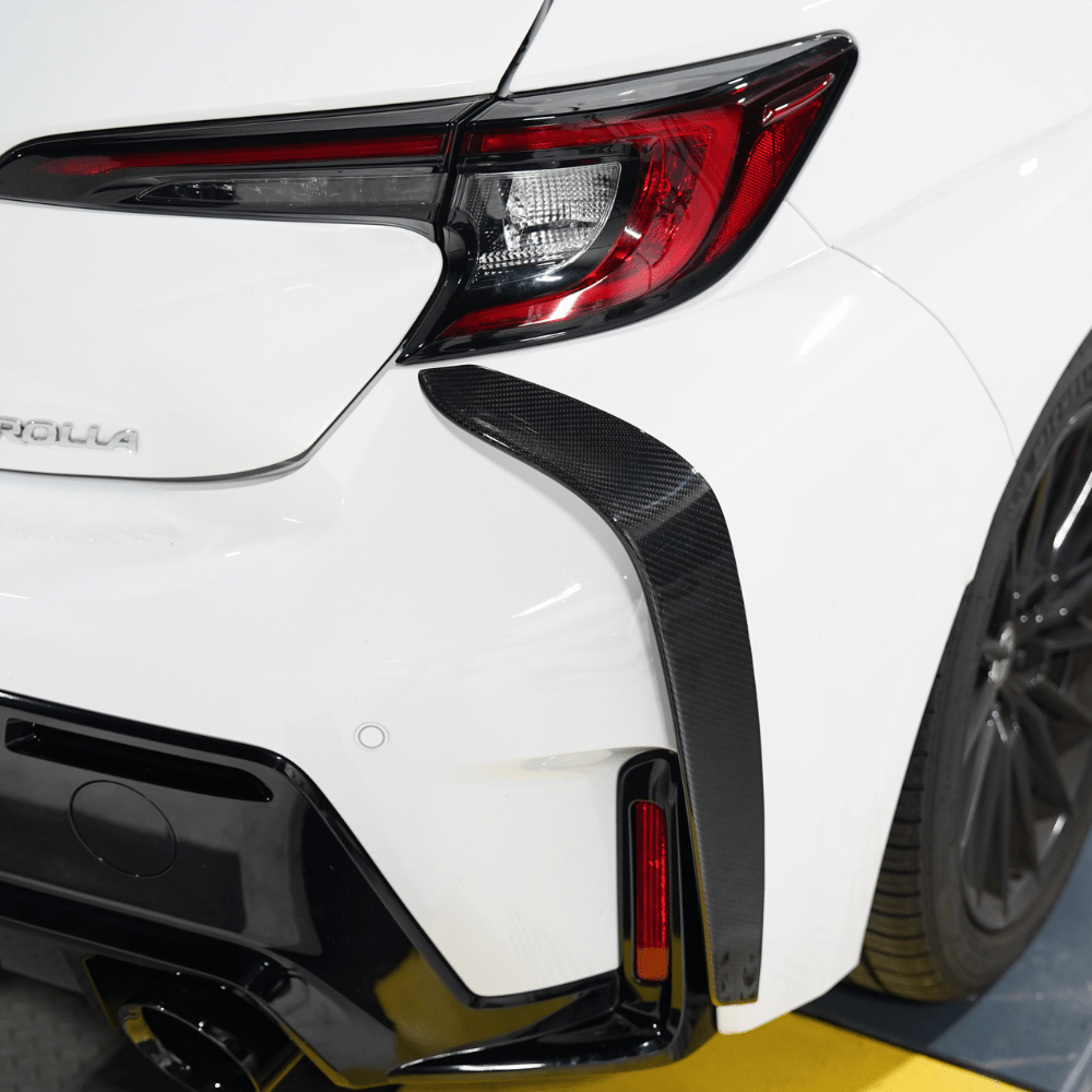 JDMuscle [23-26 GR Corolla] Carbon Fiber Rear Bumper Canards/Garnishes (JDM-E210-25107#CF)