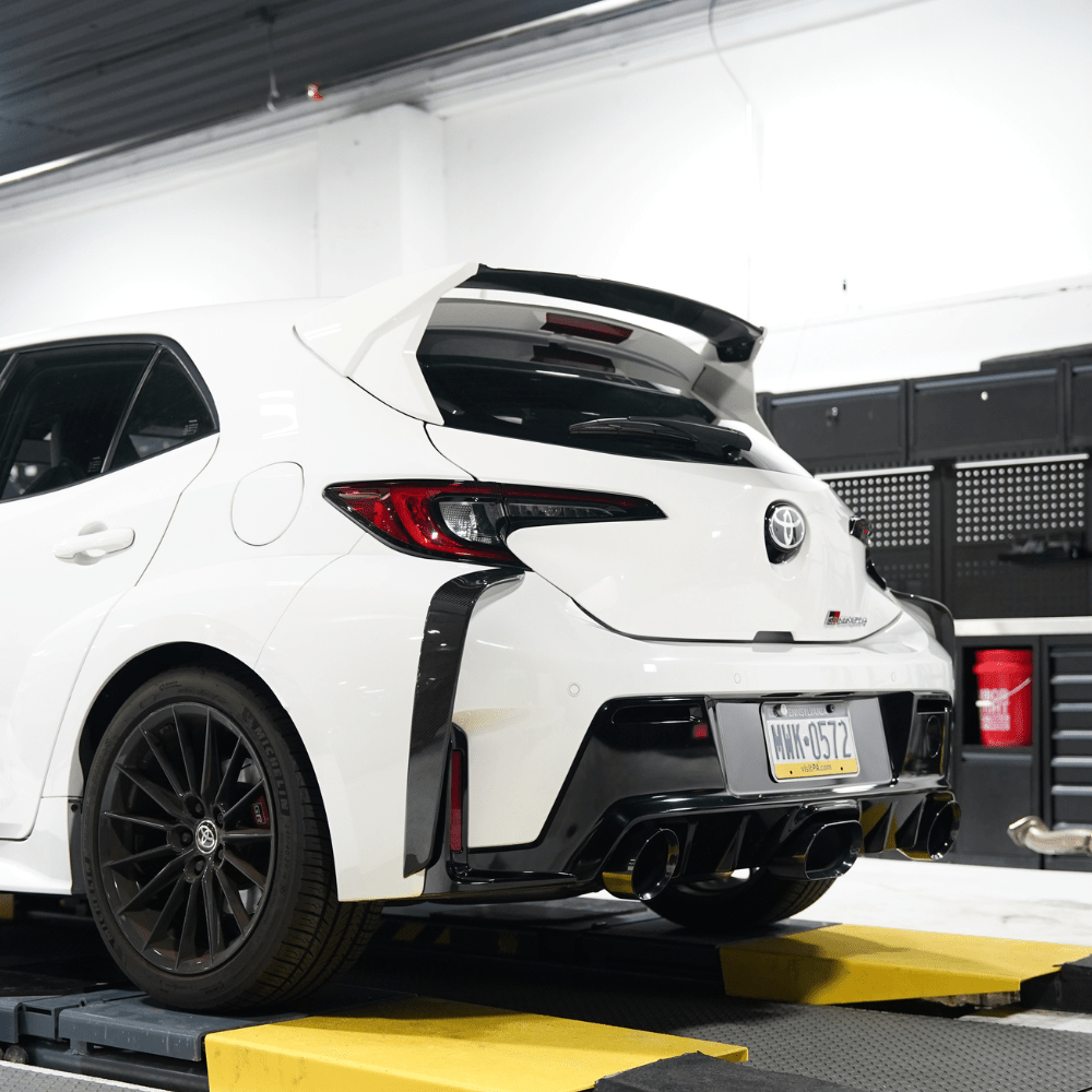 JDMuscle [23-26 GR Corolla] Carbon Fiber Rear Bumper Canards/Garnishes (JDM-E210-25107#CF)