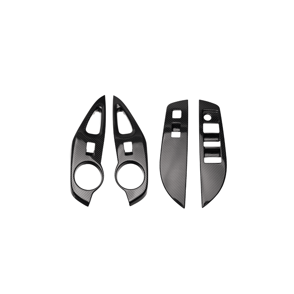 JDMuscle [Toyota GR Corolla 2023-2024] Interruptores de ventana de fibra de carbono (4 piezas delanteras y traseras)