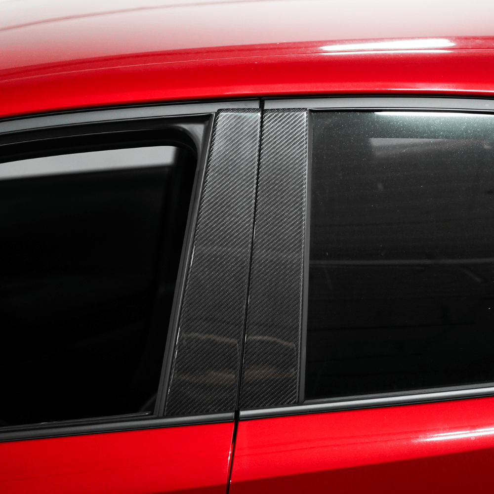 JDMuscle [23-24 Toyota GR Corolla] Carbon Fiber Exterior B-Pillar Covers (4PC)