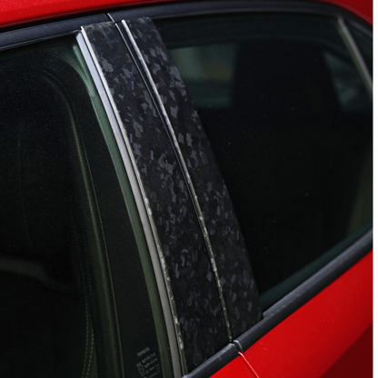 JDMuscle [23-24 Toyota GR Corolla] Carbon Fiber Exterior B-Pillar Covers (4PC)
