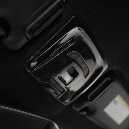 JDMuscle [23-24 Toyota GR Corolla] Carbon Fiber Overhead Map Light Switch Cover - 5