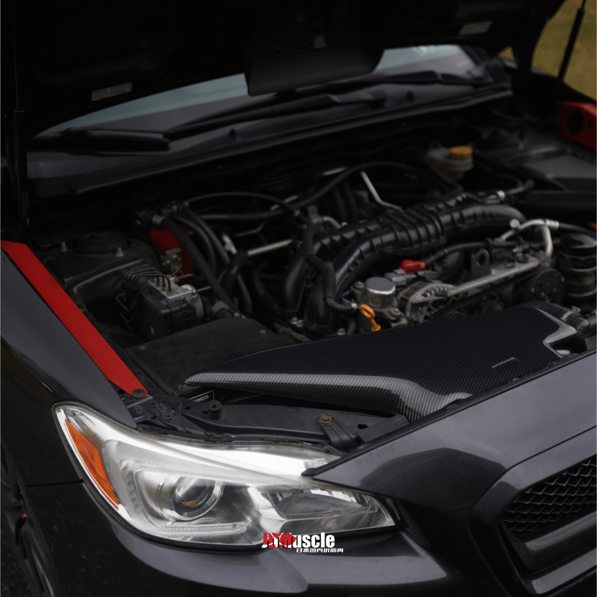 JDMuscle Tanso Carbon Fiber Intake Trim Cover v2 (2015+ Subaru WRX/STI)