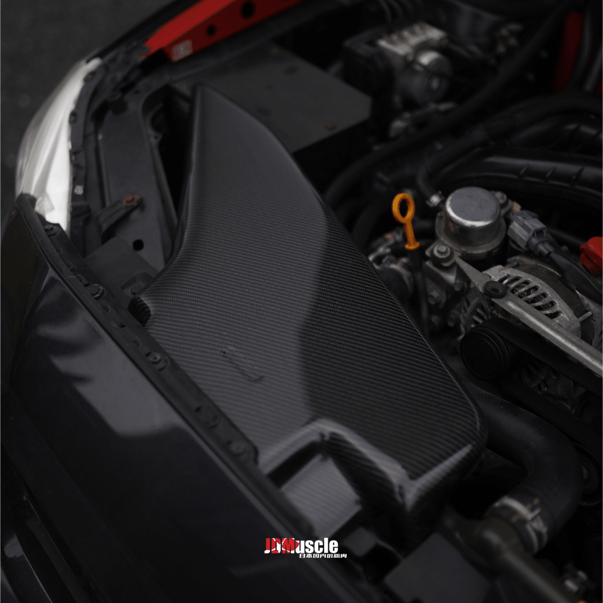 JDMuscle Tanso Carbon Fiber Intake Trim Cover v2 (2015+ Subaru WRX/STI)