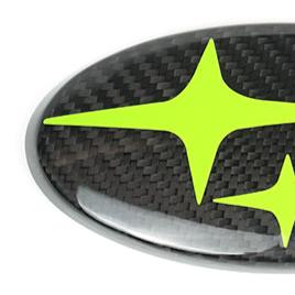 JDMuscle [WRX 22-25, WRX/STI 15-21, Crosstrek 18-23, Impreza 17-24] Emblemas de Subaru Tanso de fibra de carbono, delanteros y traseros, rojo/blanco/azul