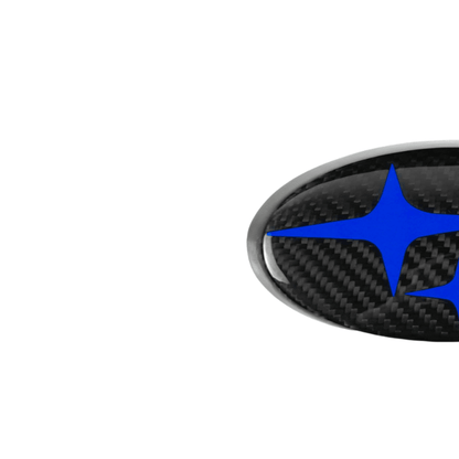 JDMuscle [WRX 22-25, WRX/STI 15-21, Crosstrek 18-23, Impreza 17-24] Emblemas de Subaru Tanso de fibra de carbono, delanteros y traseros, rojo/blanco/azul