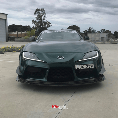 JDMuscle Tanso Carbon Fiber VS Style Canards  - 2020+ Toyota Supra w/ stock bumper