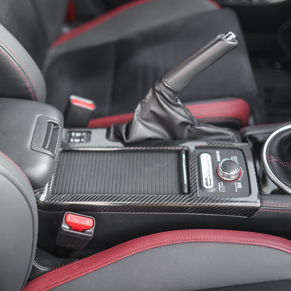 JDMuscle Tanso Dry Carbon Fiber Cup Holder Cover (15-21 Subaru STI)