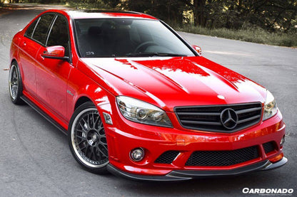 Borde delantero de fibra de carbono estilo Mercedes Benz W204.1 C63 AMG L1 Carbonado 2008-2011