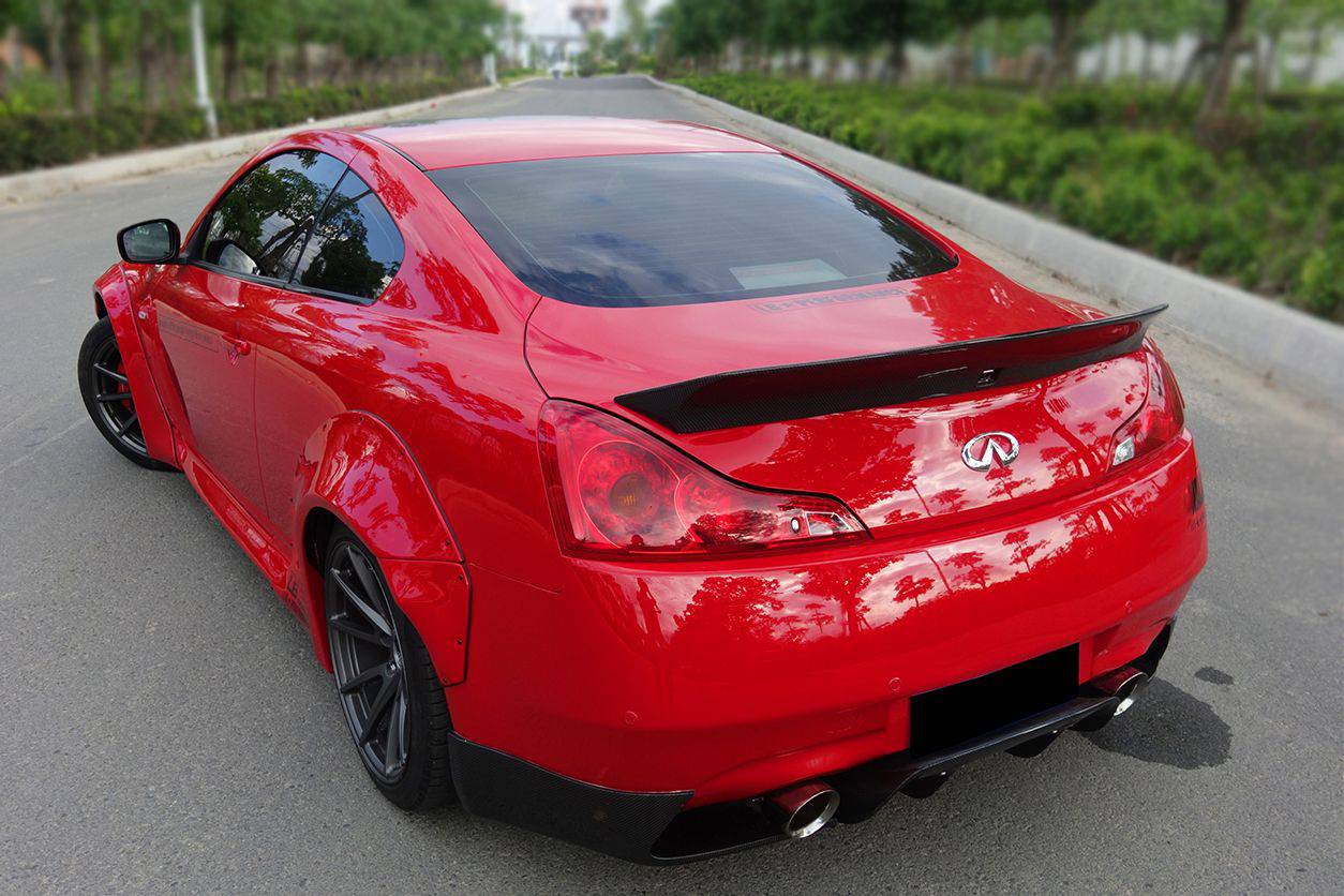 Carbonado 2008-2015 Infiniti G37S Coupe DE estilo alerón de fibra de carbono para maletero