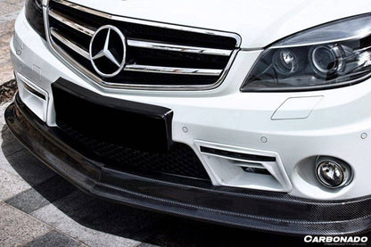 Carbonado 2008-2011 Mercedes Benz W204.1 C63 AMG L2 Style Carbon Fiber Front Lip