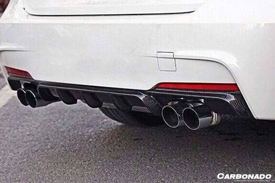 Carbonado 2013-2019 BMW 3 Series F30 F35 MP Style Carbon Fiber Qual Exhaust Rear Lip (For M-Tech Only)
