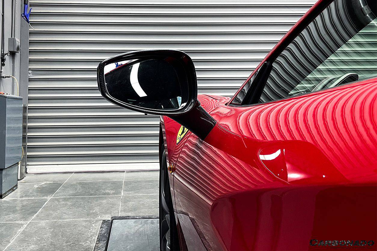 Reemplazo de espejo retrovisor de fibra de carbono estilo OE para Ferrari 488 GTB Spyder Carbonado 2015-2020