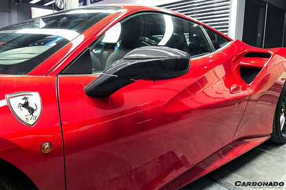 Reemplazo de espejo retrovisor de fibra de carbono estilo OE para Ferrari 488 GTB Spyder Carbonado 2015-2020