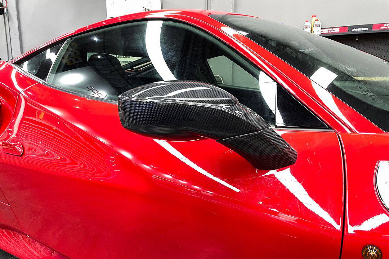 Reemplazo de espejo retrovisor de fibra de carbono estilo OE para Ferrari 488 GTB Spyder Carbonado 2015-2020
