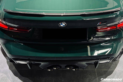 Carbonado 2021-UP BMW M4 G82    G83 MP Style Carbon Fiber Middle Rear Lip with Caps