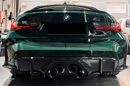 Carbonado 2021-UP BMW M4 G82    G83 MP Style Carbon Fiber Middle Rear Lip with Caps