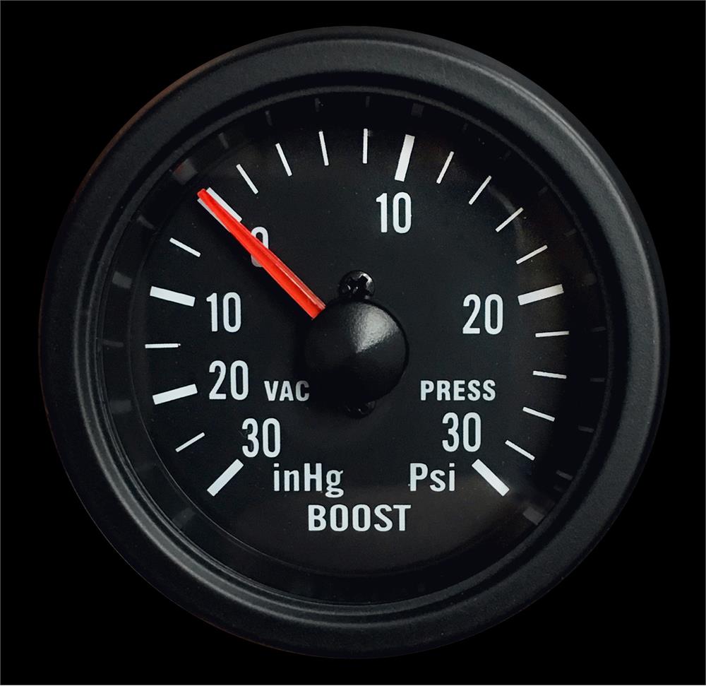 Prosport 2-1/16" Mechanical Boost Gauge Clear Lens White LED