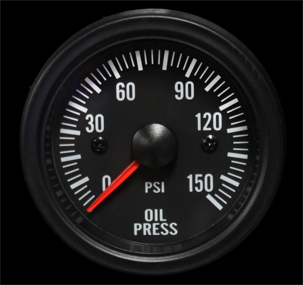 Prosport 2-1/16" Electrical Oil Pressure Gauge Clear Lens White LED