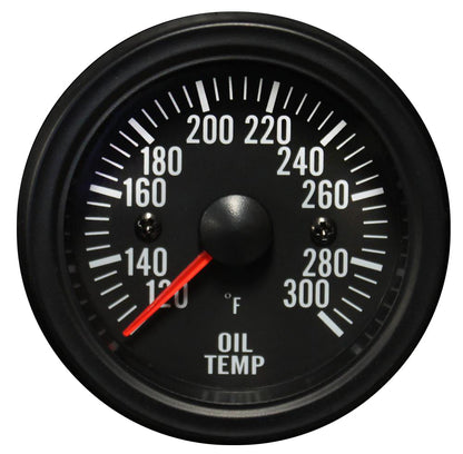 Prosport 2-1/16" Electrical Oil Temperature Gauge Clear Lens White LED