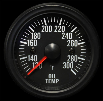 Prosport 2-1/16" Electrical Oil Temperature Gauge Clear Lens White LED