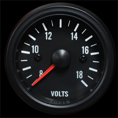 Prosport 2-1/16" Volt Gauge Clear Lens White LED