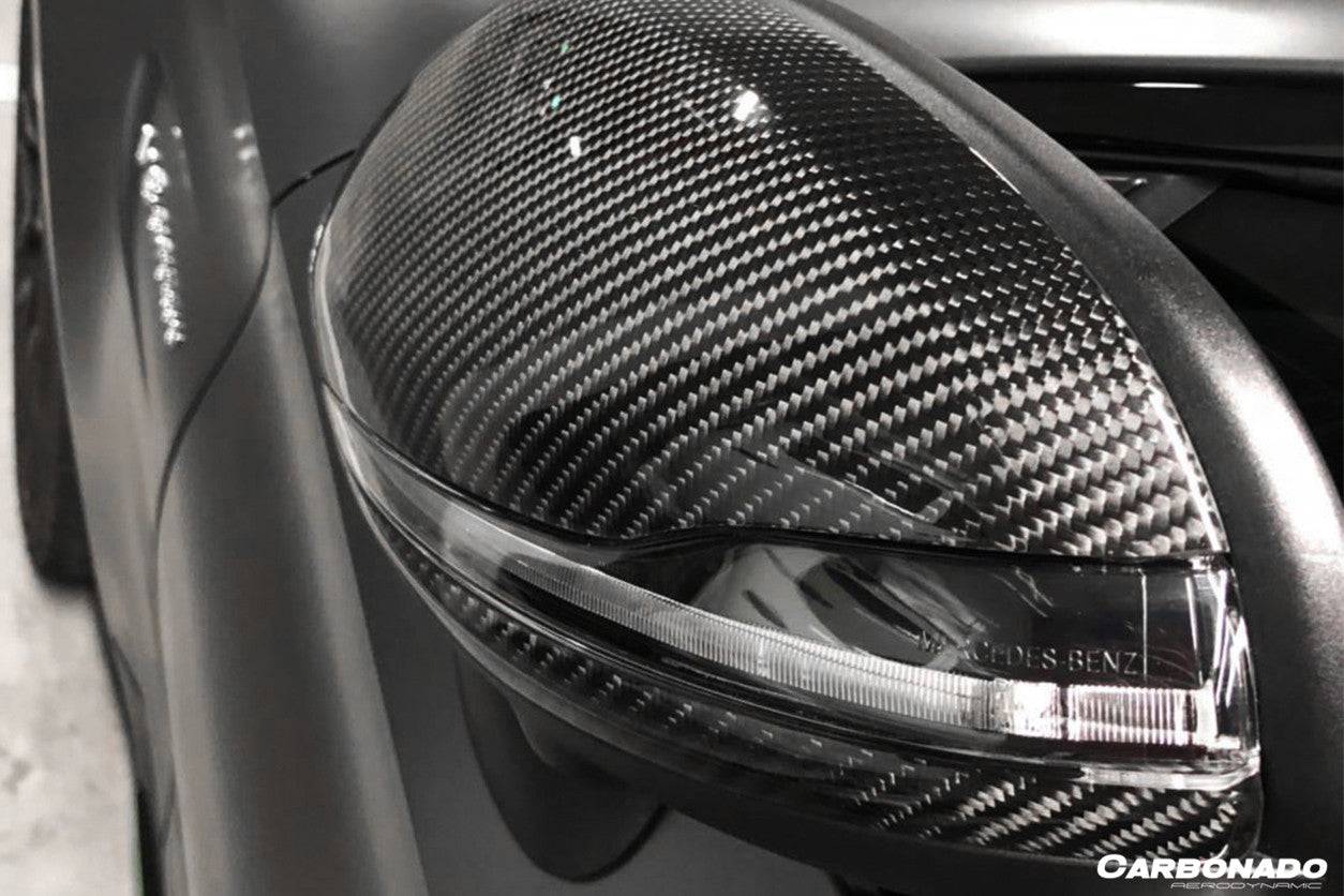 Carbonado 2014-2021 Mercedes Benz W205 W222 C217 W213 2 4 Door Autoclave Carbon Fiber Mirror Housing Replacement | Fits C-Class, C43 AMG, C63 AMG and S-Class S63 AMG And S-Class Coupe S63 AMG Coupe And E-Class, E63 AMG