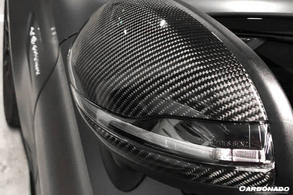 Carbonado 2014-2021 Mercedes Benz W205 W222 C217 W213 2 4 Door Autoclave Carbon Fiber Mirror Housing Replacement | Fits C-Class, C43 AMG, C63 AMG and S-Class S63 AMG And S-Class Coupe S63 AMG Coupe And E-Class, E63 AMG