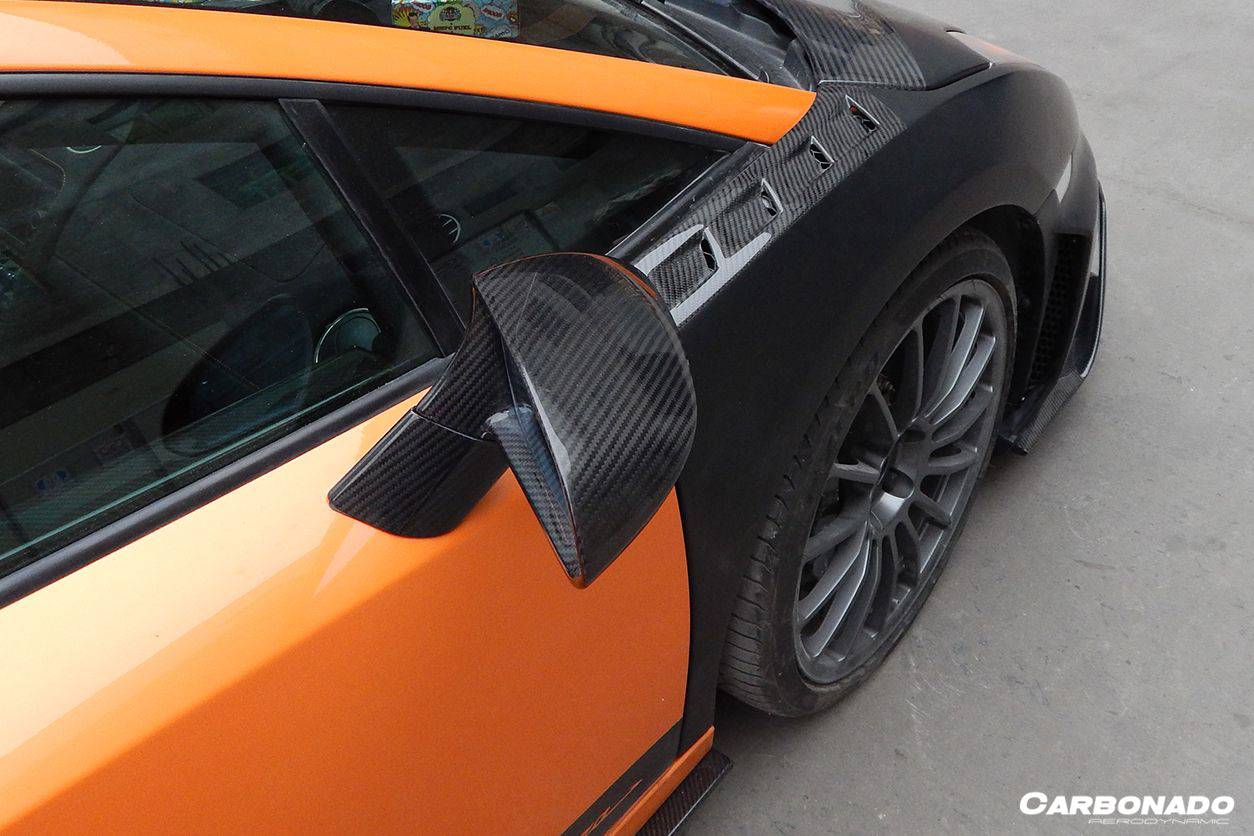 Carbonado 2009-2014 Lamborghini Gallardo LP570 OEM Style Carbon Fiber Mirror Cover Replacement