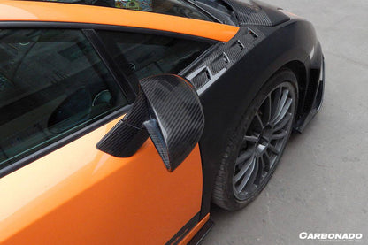 Carbonado 2009-2014 Lamborghini Gallardo LP570 OEM Style Carbon Fiber Mirror Cover Replacement