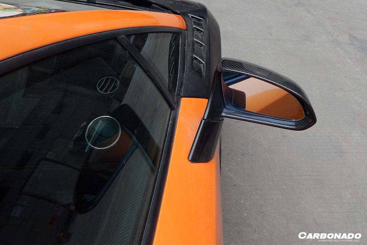 Carbonado 2009-2014 Lamborghini Gallardo LP570 OEM Style Carbon Fiber Mirror Cover Replacement