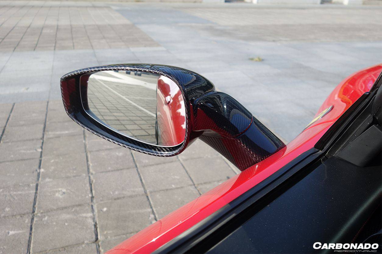 Carbonado 2010-2015 Ferrari 458 OE Style DRY Carbon Fiber Mirror Replacement | Coupe, Spider, Speciale