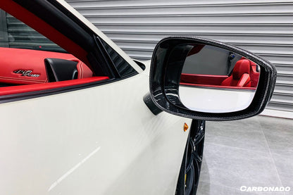 Carbonado 2010-2015 Ferrari 458 OE Style DRY Carbon Fiber Mirror Replacement | Coupe, Spider, Speciale